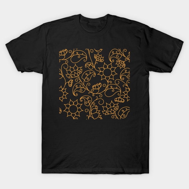 Floral Gold T-Shirt by Shop Ovov